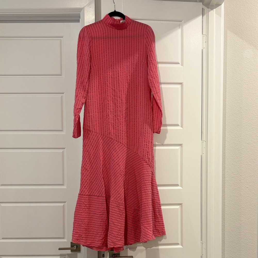 Ganni Pink Long Sleeve Dress